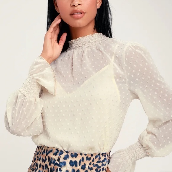 NWT Lulus Darlena‎ Swiss dot sheer top Size S - Picture 10 of 10